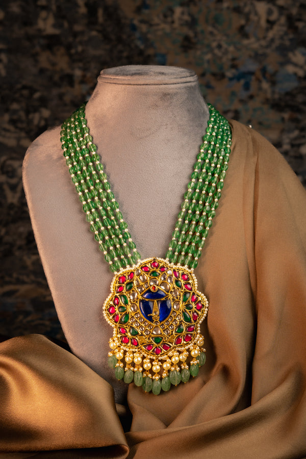 SHRINATH JI EMERALD GLORY NECKLACE