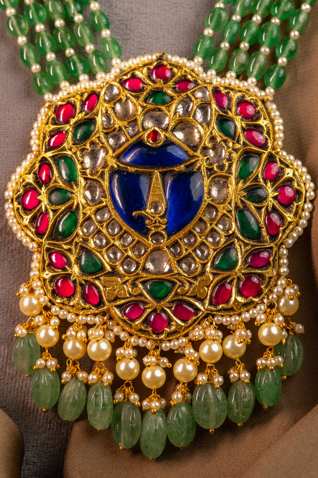 SHRINATH JI EMERALD GLORY NECKLACE